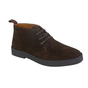 Roamers Mens Leather Desert Boots / Chocolate Brown